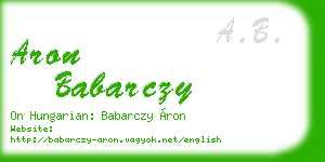 aron babarczy business card